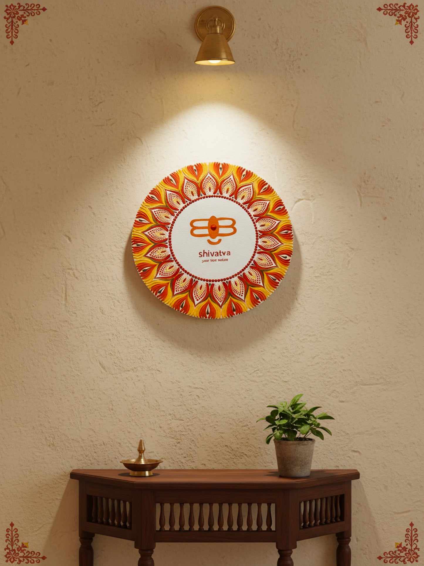 Sacred Shiv Mandala – Hand-Painted Dot Art Wall Plate