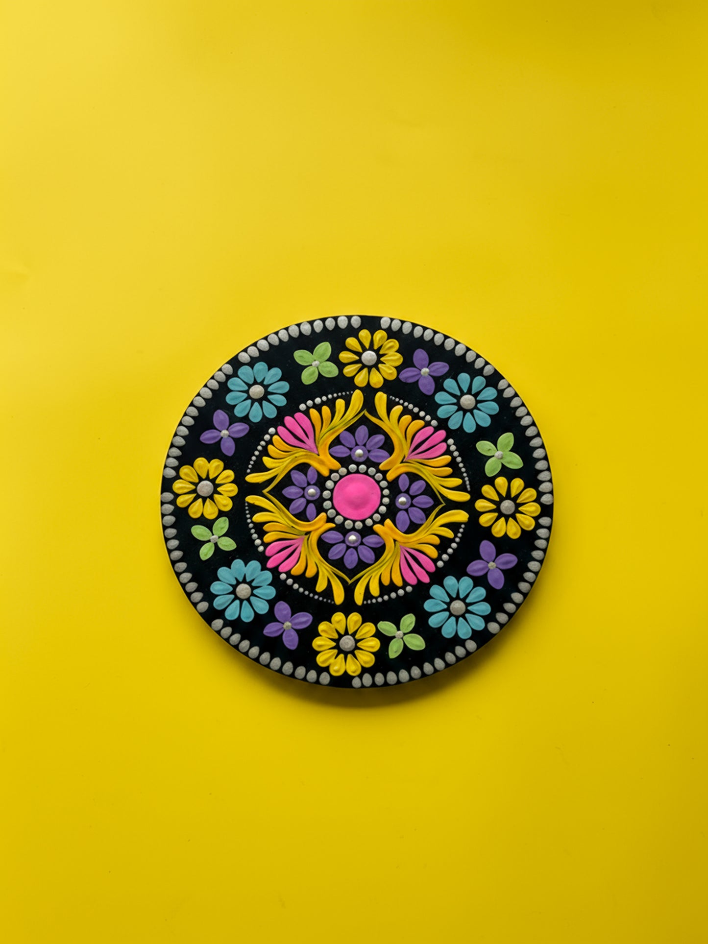 Floral Harmony Mandala Dot Art