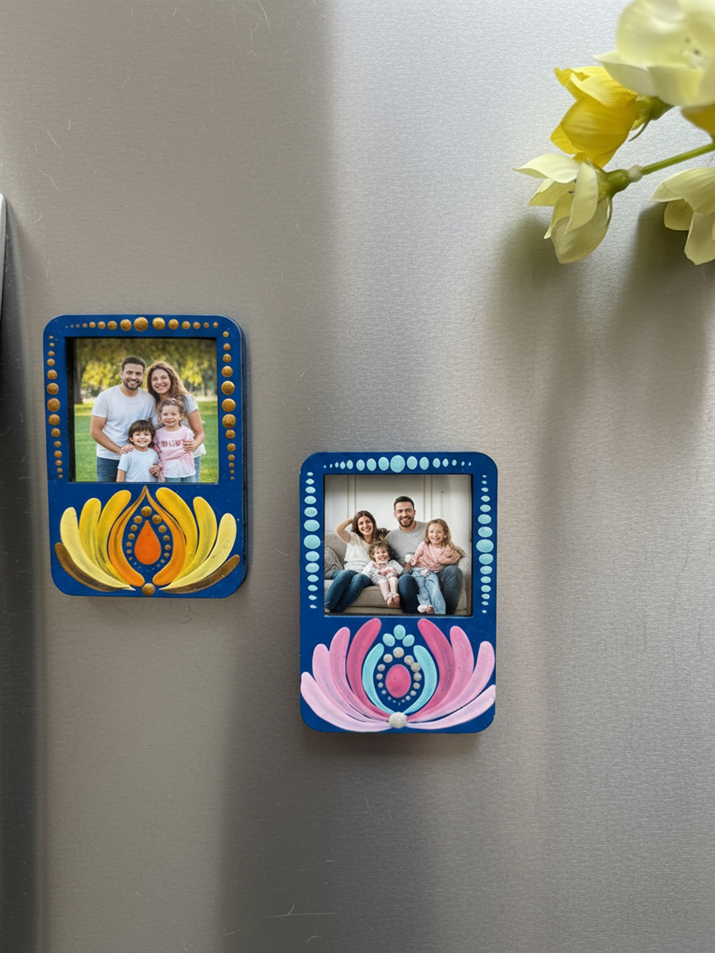 Handpainted Mandala Mini Frames – Lotus Harmony in Blue