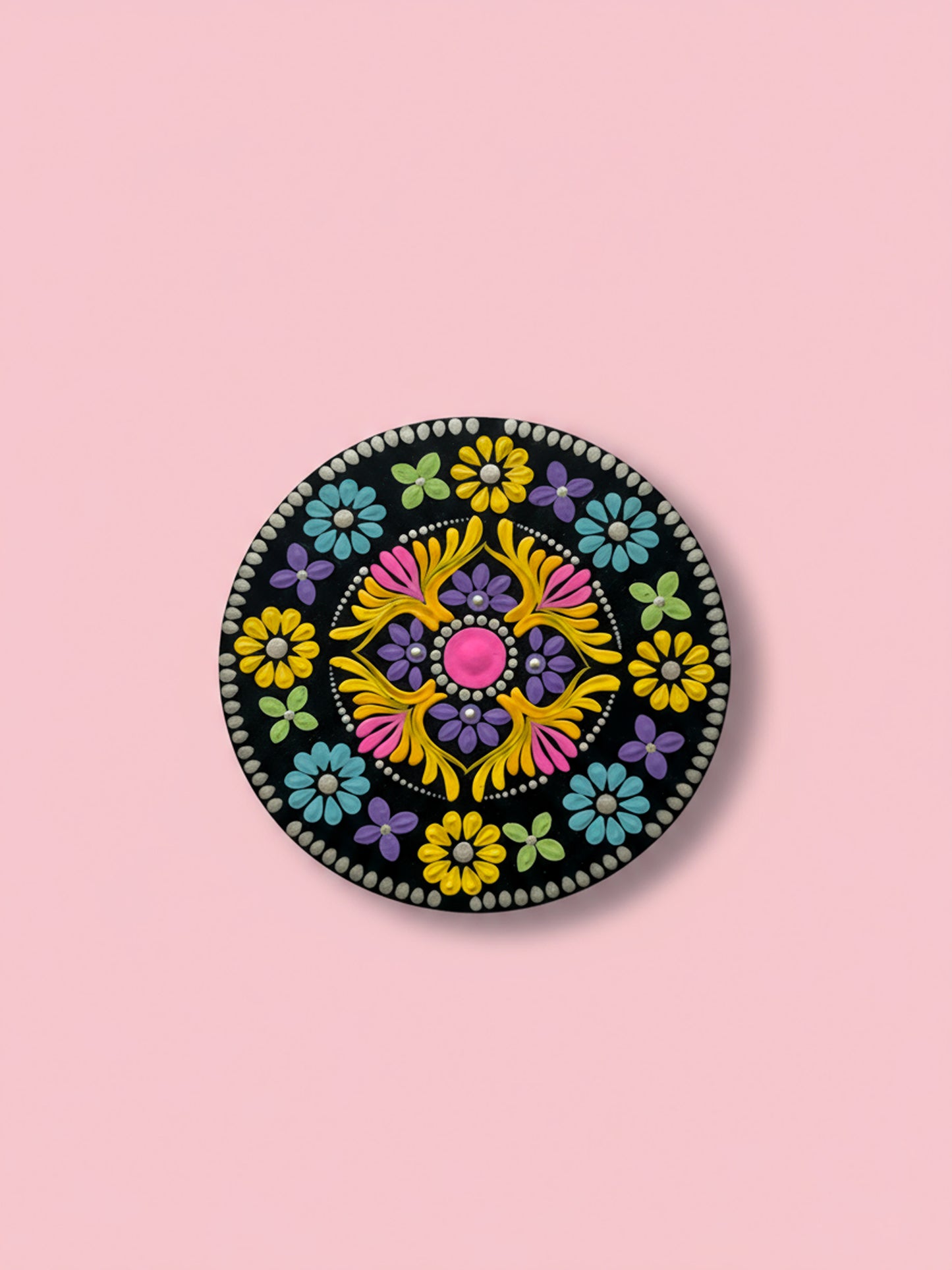 Floral Harmony Mandala Dot Art