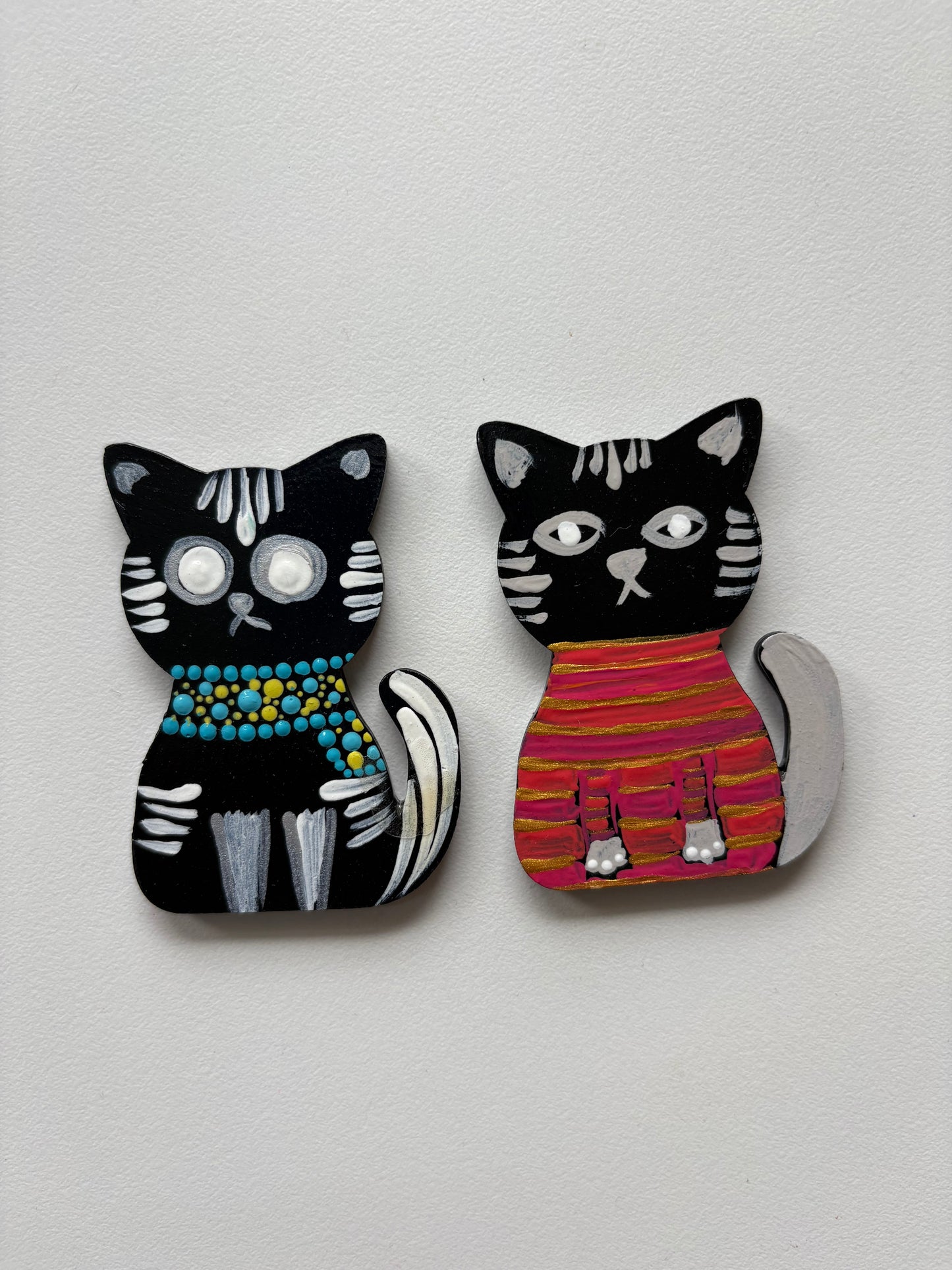 Whisker Wonders – Hand-Painted Dot Mandala Cat Magnets