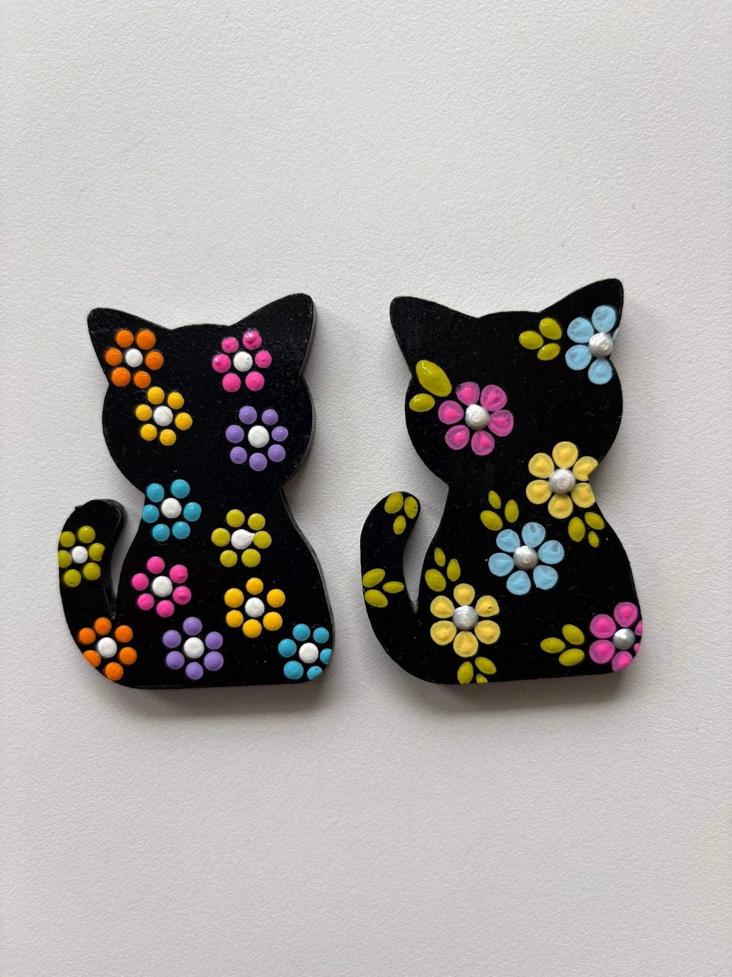 Whisker Wonders – Hand-Painted Dot Mandala Cat Magnets
