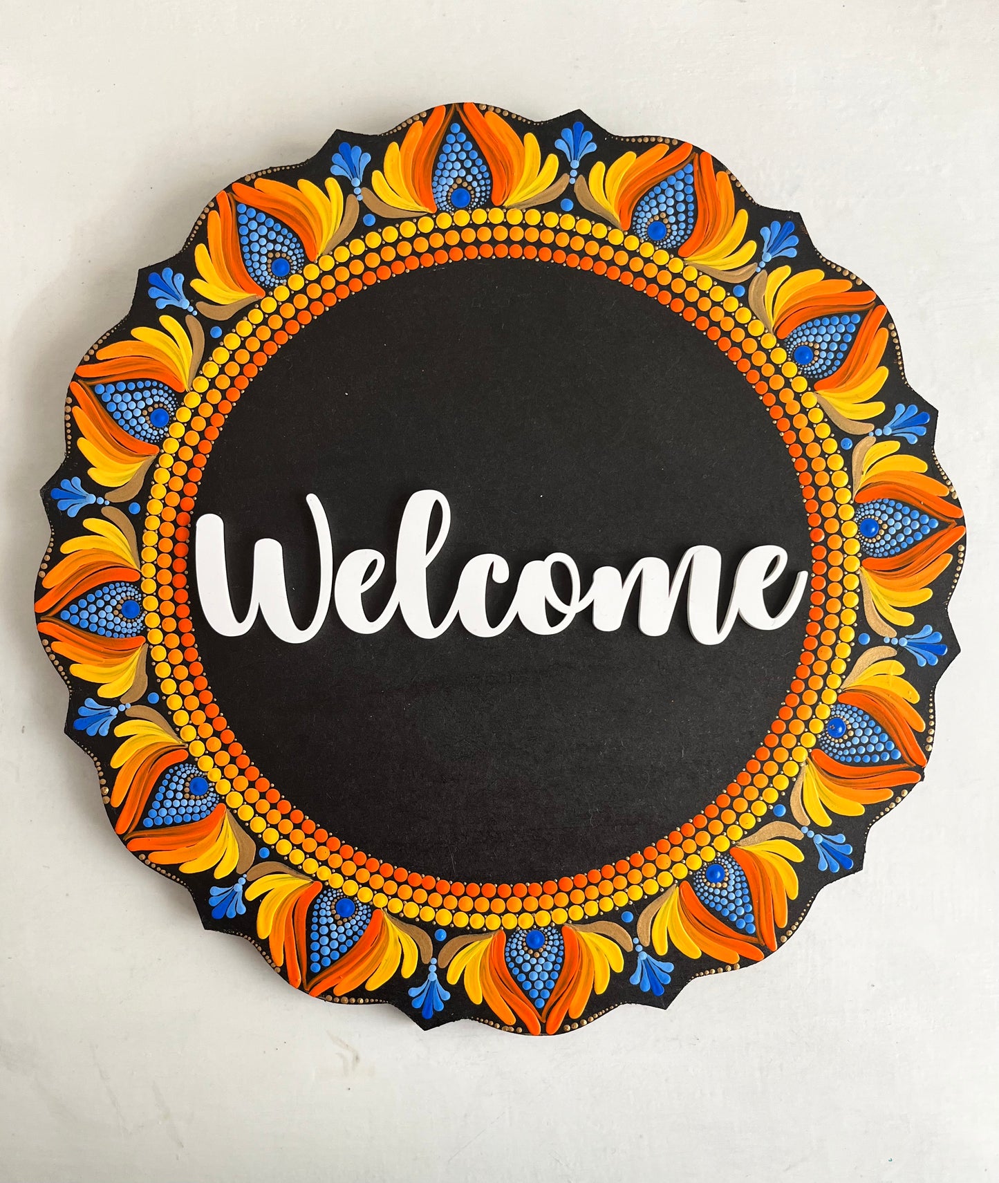 Dot-Art Mandala Circular Nameplate