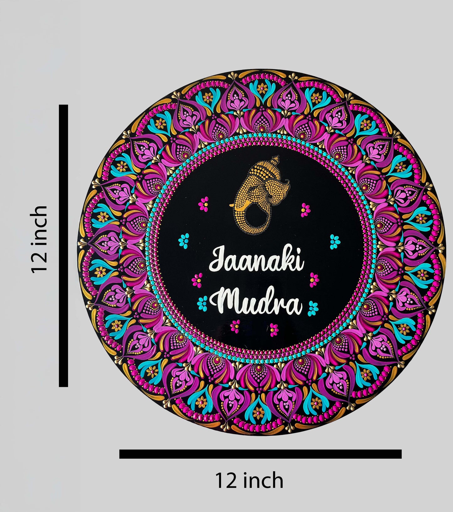 Handpainted Dot Mandala Circular Name Board – Customizable