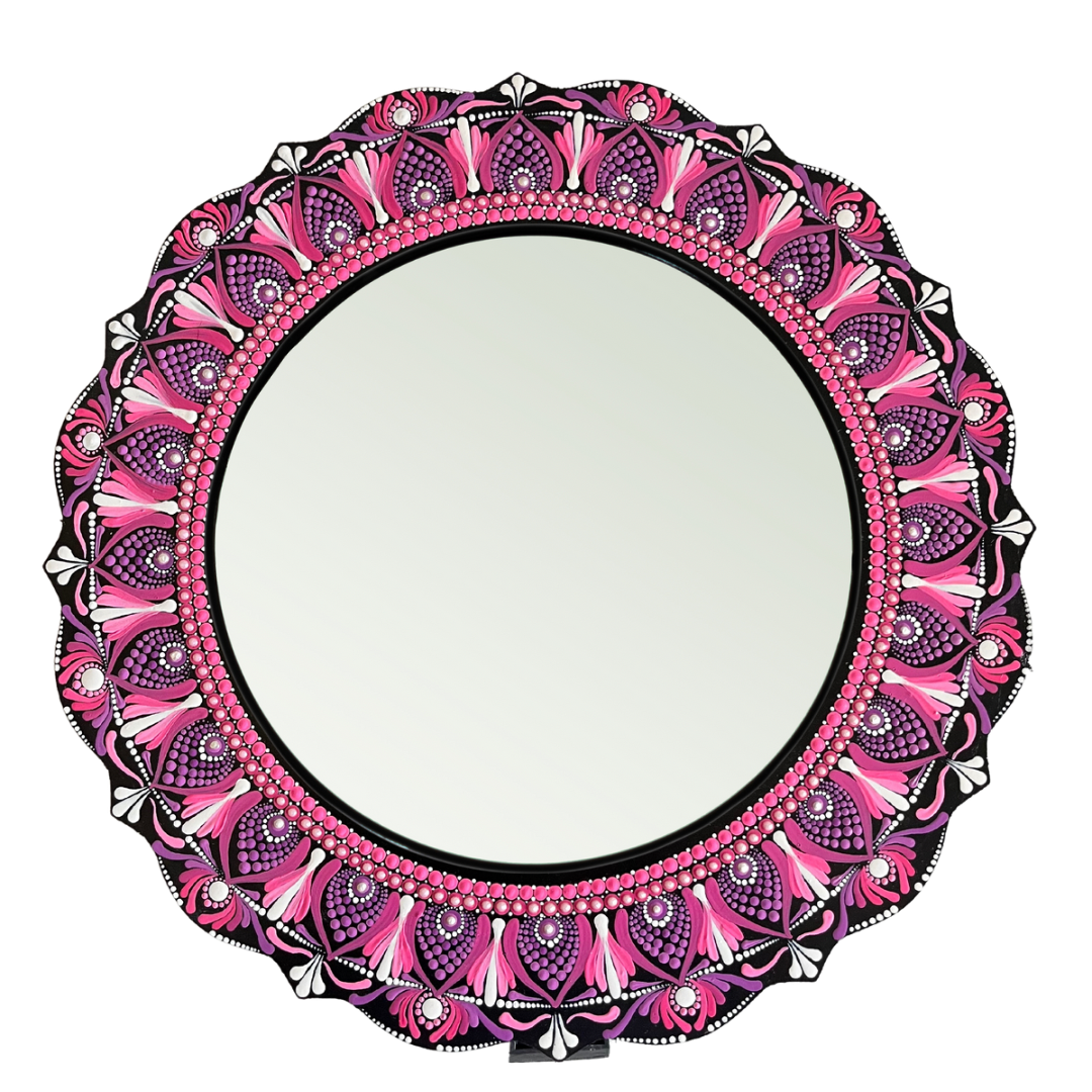 Dot Art Mandala Wall Decor - Mirror, Purple