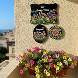 Hand-Painted Floral & Mandala Dot Art Wall Decor – Set of 3