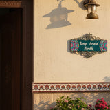 18-Inch Mandala Art Wooden & Iron Nameplate – Personalized