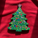 Christmas Tree – Handpainted Dot Mandala Table Decor