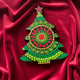 Christmas Tree – Handpainted Dot Mandala Table Decor