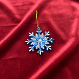 Frosted Snowflake – Handpainted Mandala Ornament
