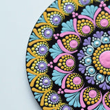 Radiant Pastel Dot Mandala Wall Art - Hand-Painted