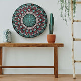 Radiant Pink & Gold Mandala Wall Plate – Handpainted Dot Art