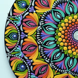Radiant Burst Hand-Painted Mandala Wall Plate – Full of Colors