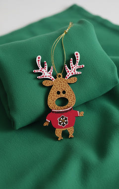 Reindeer Cheer – Handpainted Dot Mandala.