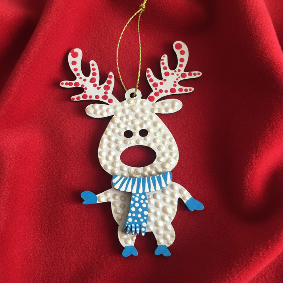 Reindeer Cheer – Handpainted Dot Mandala.