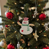 Handpainted Snowman Mandala Ornament – Christmas Tree Charm