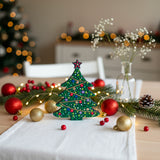 Christmas Tree – Handpainted Dot Mandala Table Decor