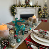 Emerald Reindeer – Handpainted Mandala Table Décor