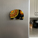 “Joyful Elephants – Hand-Painted Mandala Dot Art Magnets”