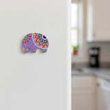 Lavender Bliss Elephants – Hand-Painted Mandala Dot Art Magnets