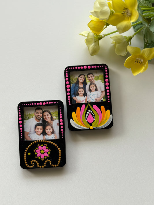 Handpainted Mandala Mini Frames – Lotus & Elephant Collection