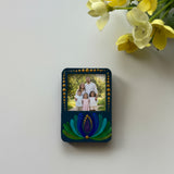 Handpainted Mandala Mini Photo Frame Magnet – Personalized Keepsake