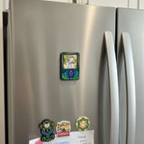 Handpainted Mandala Mini Photo Frame Magnet – Personalized Keepsake