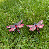 Mystic Dragonfly Mandala Earrings – Handpainted Art in Peacock Shades