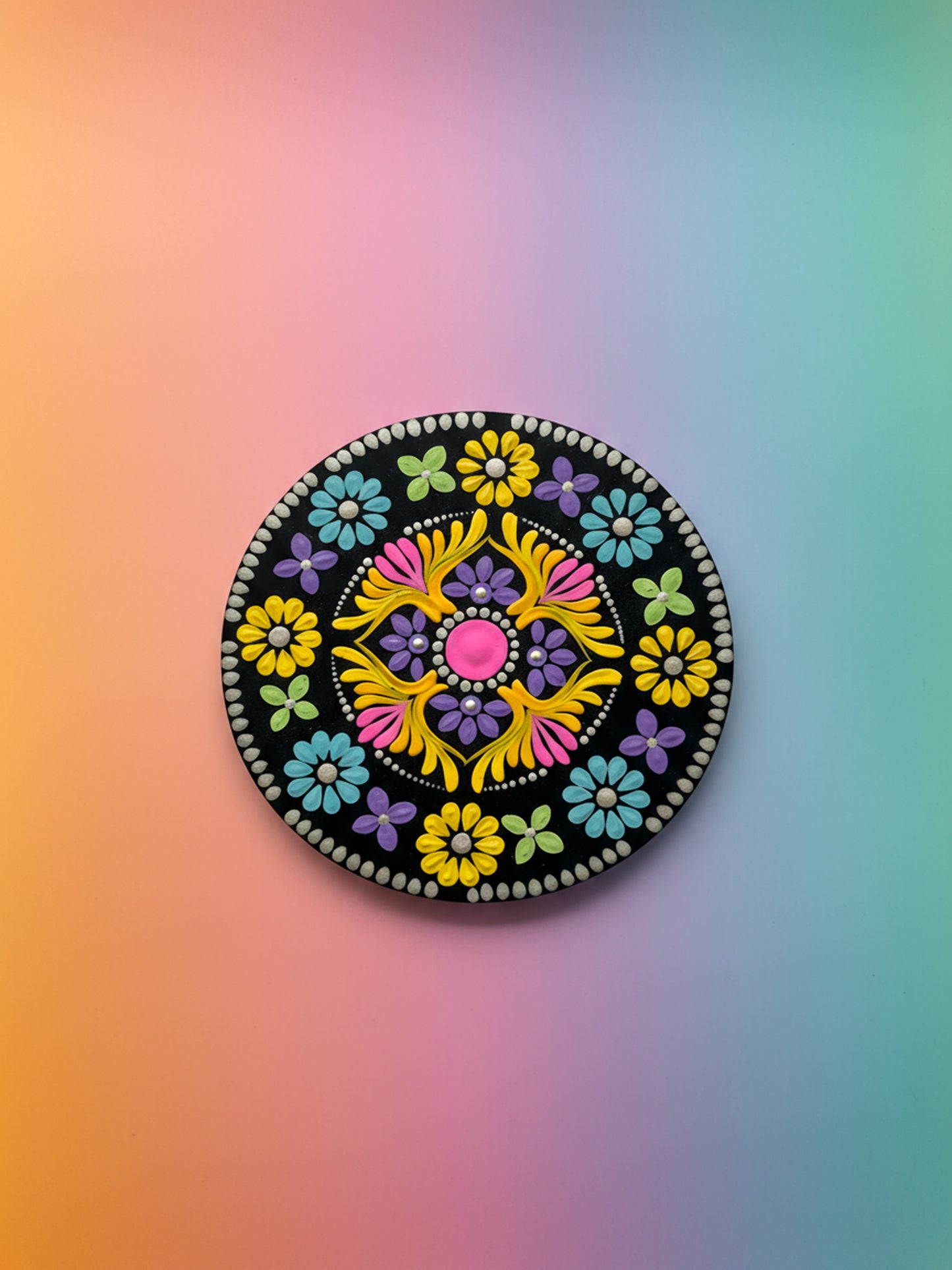 Floral Harmony Mandala Dot Art