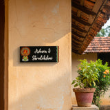 Hand-Painted Kathakali Theme Nameplate – Dot Mandala Art (Customizable)