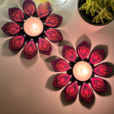 Tea Light Holder Flower Shape - Set of 2