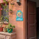 Personalized Handcrafted Home Dot Mandala Nameplate – Krishna Flute & Family Design