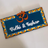 OM Handpainted Dot Mandala Rectangular Nameplate – 18 x 30 cm