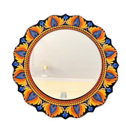 Dot Art Mandala Wall Decor - Mirror, Orange