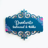 Turquoise & Pink Dot Mandala Corner Cutwork Nameplate – 3 Design Variants