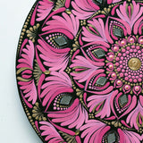 Vibrant Pink Mandala Wall Hanging – Handcrafted Dot Art Design