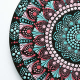 Radiant Pink & Gold Mandala Wall Plate – Handpainted Dot Art