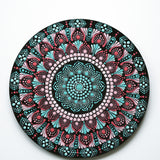 Radiant Pink & Gold Mandala Wall Plate – Handpainted Dot Art