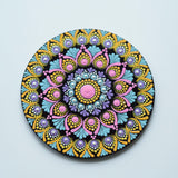 Radiant Pastel Dot Mandala Wall Art - Hand-Painted