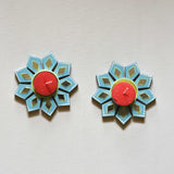 Tealight Holder Geometric Flower - Set Of 2