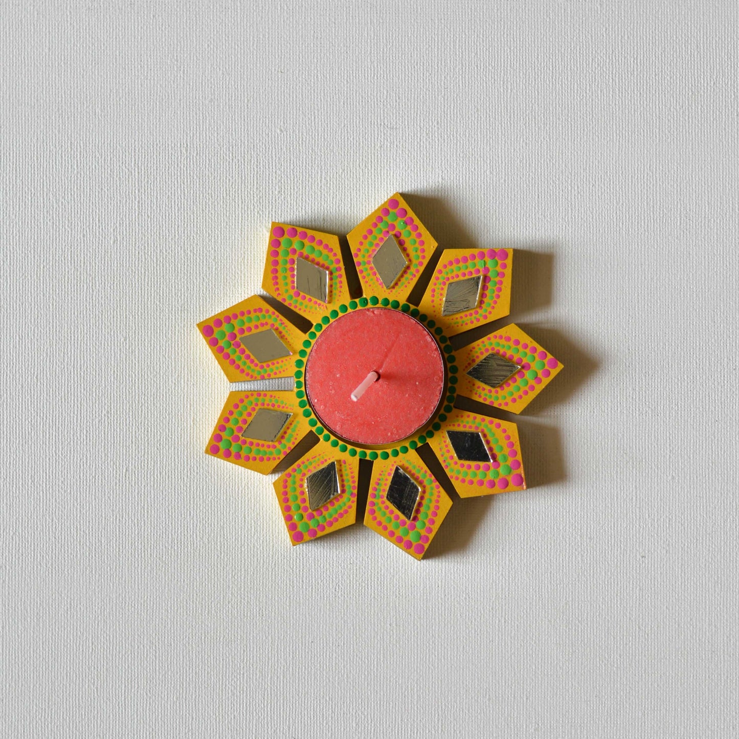 Tealight Holder Geometric Flower - Set Of 2