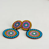 Dot Art Earrings - 2 Layers - Warm Hues