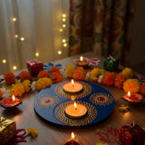 Yin Yang Dual Flame – Hand-Painted Mandala Dot Art Tealight Holder