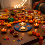 Yin Yang Dual Flame – Hand-Painted Mandala Dot Art Tealight Holder