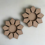 Geometric shape Mdf base tealight holder Set of 2