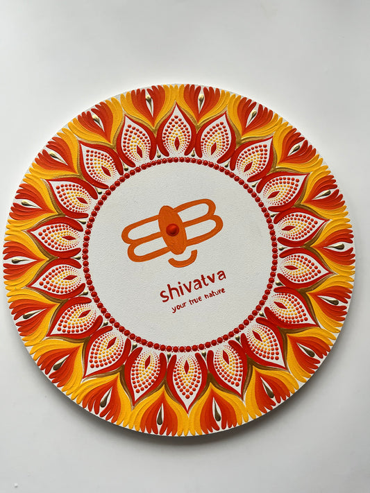 Sacred Shiv Mandala – Hand-Painted Dot Art Wall Plate