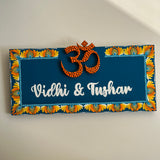OM Handpainted Dot Mandala Rectangular Nameplate – 18 x 30 cm