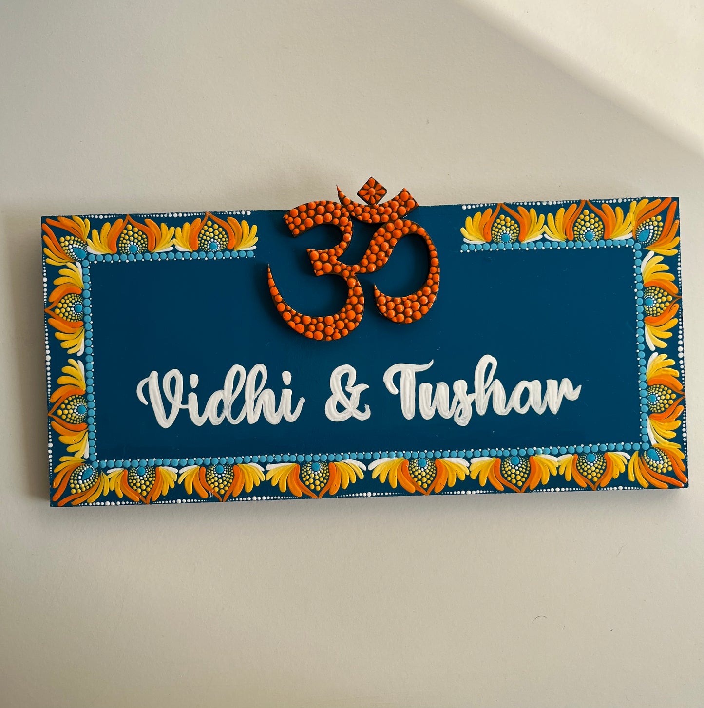 Dot Art Mandala Rectangular Nameplate