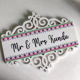 Minimal Dot Mandala Border Cutwork Nameplate – Customizable