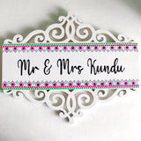 Minimal Dot Mandala Border Cutwork Nameplate – Customizable